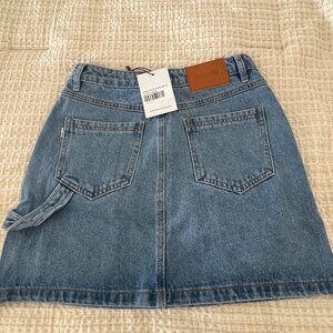 Princess Polly Chillders denim mini skirt mid wash tall